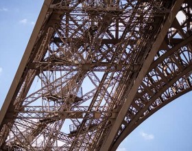 View on a pillar of the Eiffel Tower