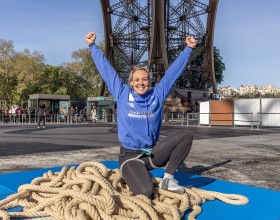 Foto de Anouk Garnier tras la prueba en la Torre Eiffel